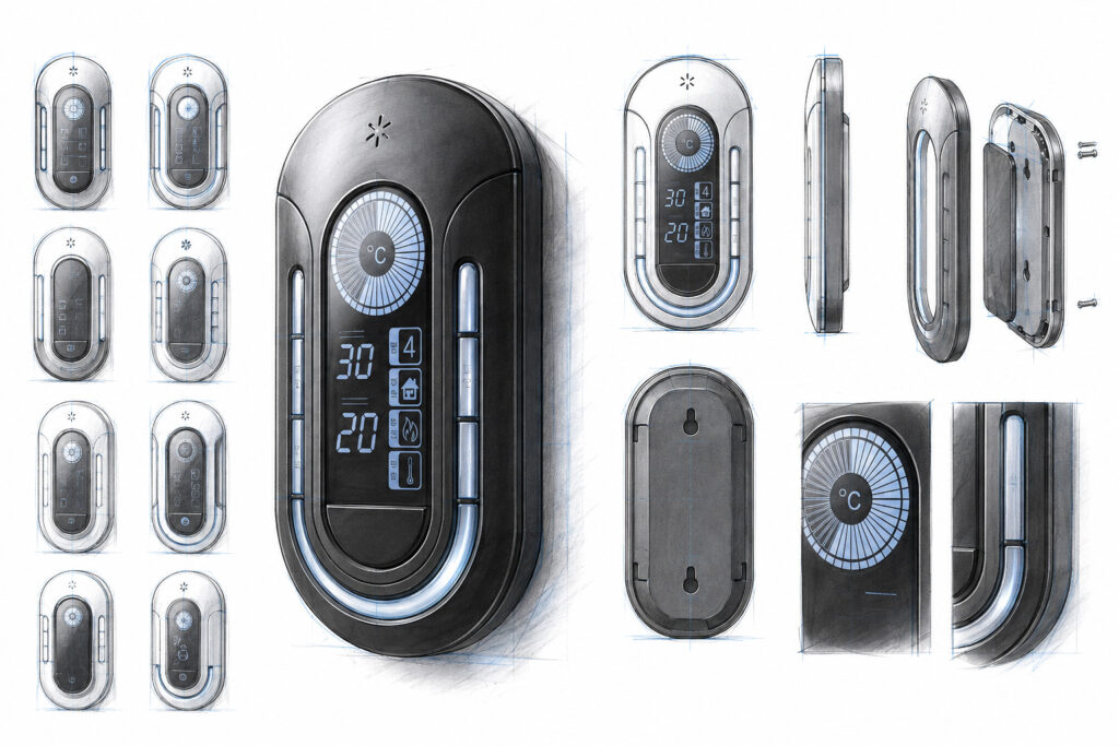 Thermostat 2 temperature controller concept development sketch