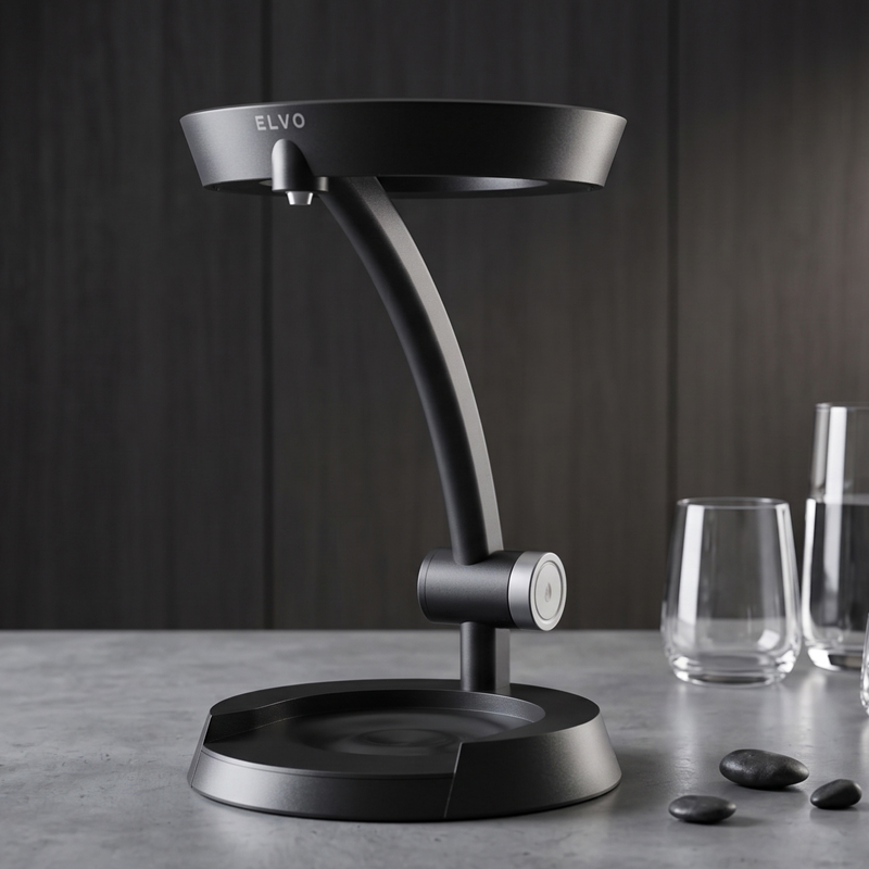 Water Purifier Faucet 1 검은색 직수형 정수기 파우셋의 전면 스튜디오 제품 이미지