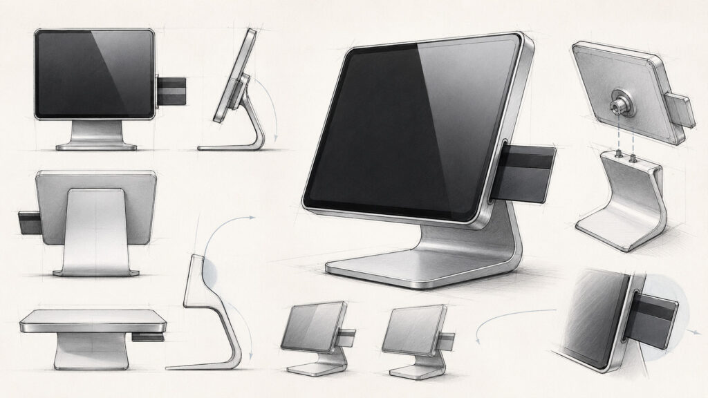 POS SYSTEM 2 POS 시스템 제품디자인 콘셉트 개발 스케치